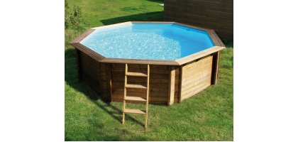 PISCINA FUORITERRA IN LEGNO ONDA NEW 537 mt 5,37 x 4,96 x h 1,16 