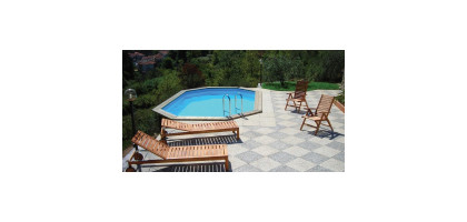 PISCINA FUORITERRA IN LEGNO ONDA NEW 537 mt 5,37 x 4,96 x h 1,16 