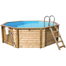 PISCINA FUORITERRA IN LEGNO ONDA NEW 434 mt  4,34 x 3,76 x h 1,16