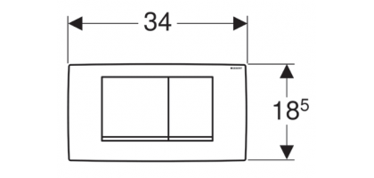 GEBERIT TWINLINE 30 | PLACCA DI COMANDO a 2 TASTI | CROMATA SATINATA