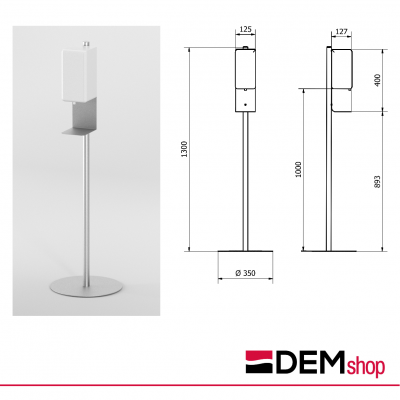 PIANTANA CON DISPENSER ELETTRONICO GEL PER NEGOZI E UFFICI