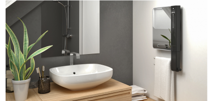 TERMOVENTILATORE CON SPECCHIO A PARETE WINDY VISIO  radialight