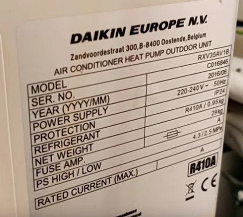 specifiche condizionatore daikin