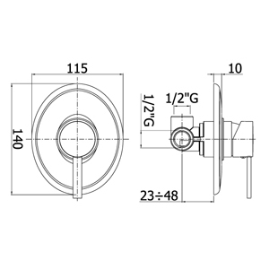 disegno tecnico paffoni berry doccia