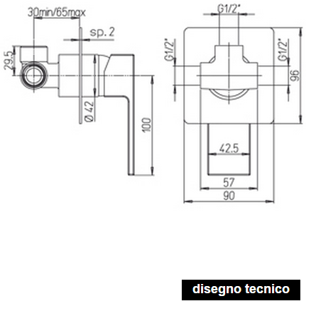 dimensioni paini dax doccia senza deviatore