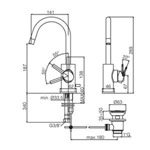 scheda tecnica miscelatore lavabo berry