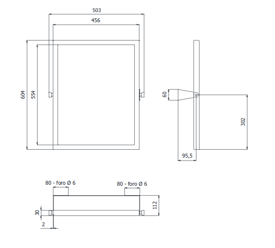 Specchio Reclinabile Per Disabili 50x60 Cm